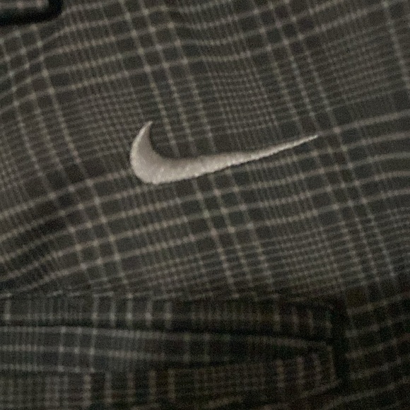 Nike Dry Fit Black Gray plaid Flat Front Shorts MENS size 40 Pockets clean - Picture 10 of 12